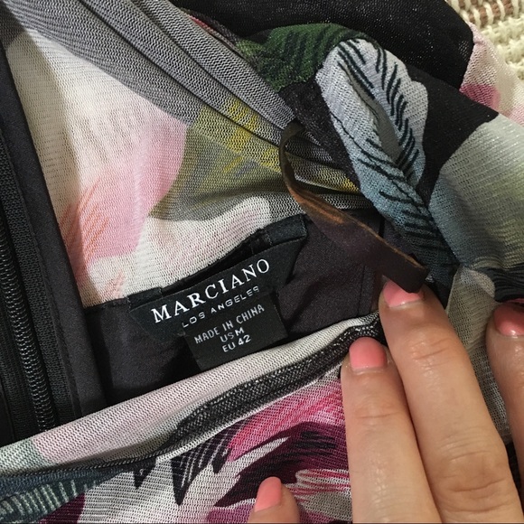 Marciano Long Sleeved Floral Bustier Dress M - Picture 6 of 7